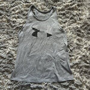 Under Armour Heat Gear Womens Small S Sleeveless Tank Top Gray Black Sparkle